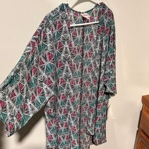 NWT LuLaRoe Geometric Kimono Cardigan - Hot Pink, Teal, Black - 80s vibe